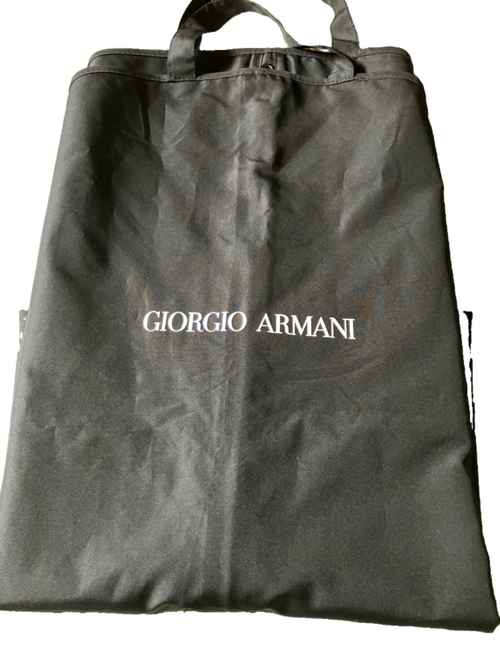Giorgio Armani Black Garment Bag with Logos 25x55